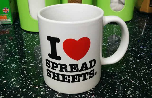 I Love Spreadsheets mug
